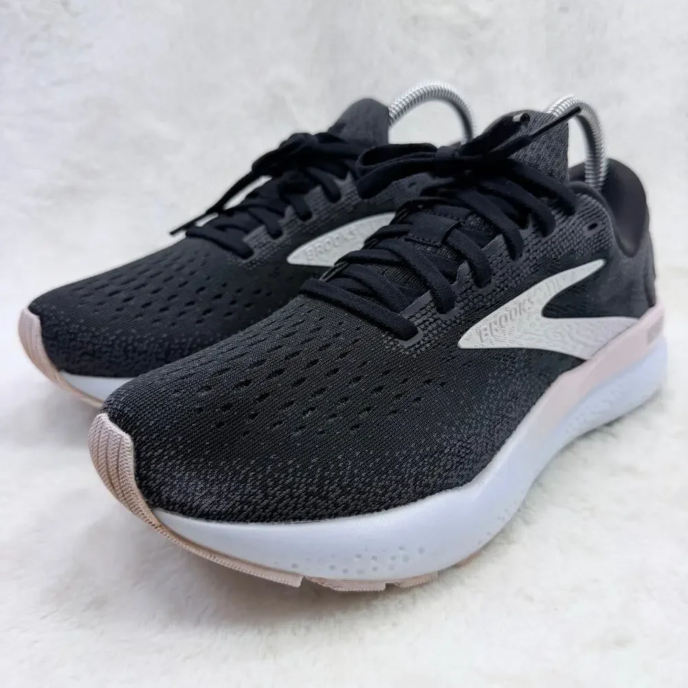 Brooks Ghost 16 Womens Running Shoes Black White Orchid Ice Size 8.5 Athletic